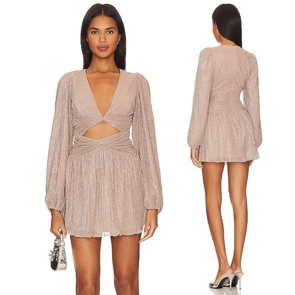 Lovers and Friends Josephine Mini Dress in Rose Gold & Silver - Picture 1 of 12